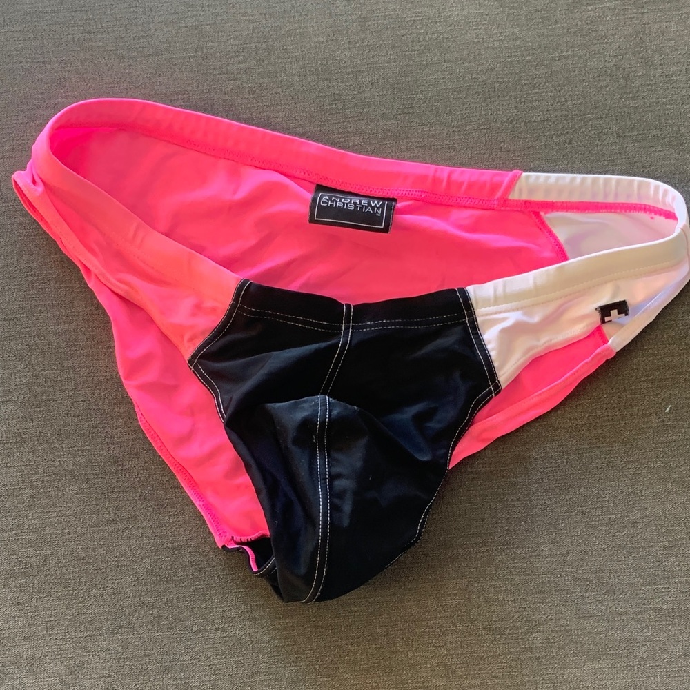Andrew Christian Neon Pink and Black Briefs